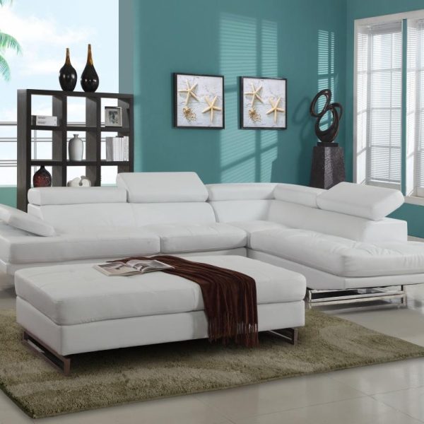 This stunning piece seamlessly combines style and comfort to redefine your living space. The pristine white upholstery exudes a sense of sophistication and versatility, effortlessly complementing various interior design themes.