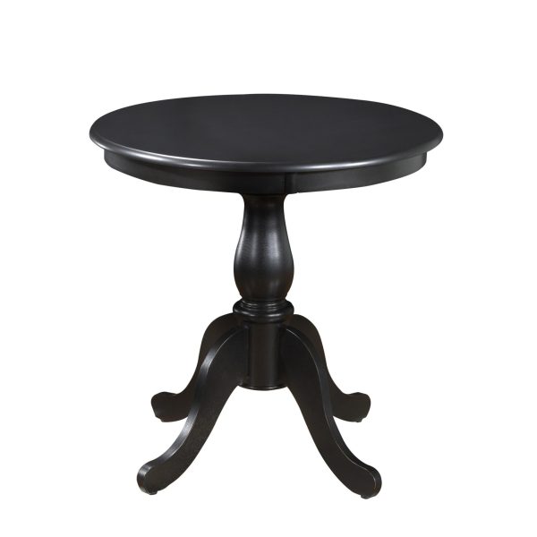 Introducing our Antique Black Round Turned Pedestal Base Wood Dining Table, a masterfully crafted centerpiece for your dining room. The rich, antique black finish exudes a sense of vintage allure, while the turned pedestal base adds a touch of traditional craftsmanship.